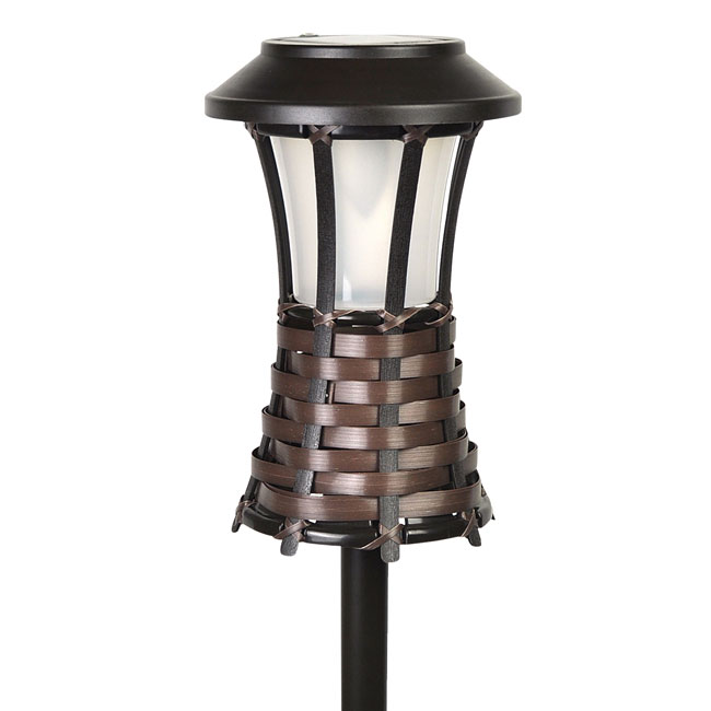 Brown Woven Party Torch Light - Solar Powered LED