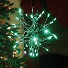 10" Green Hanging Twig Snowflake Ornament Light 802939