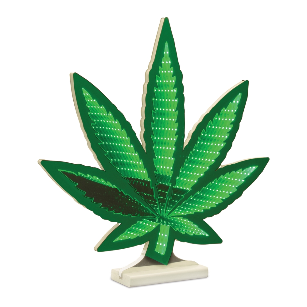 EKKOLIGHT® Cannabis Leaf LED Infinity Light - 17.5" Plug-In Decorative Light Display 53581DS