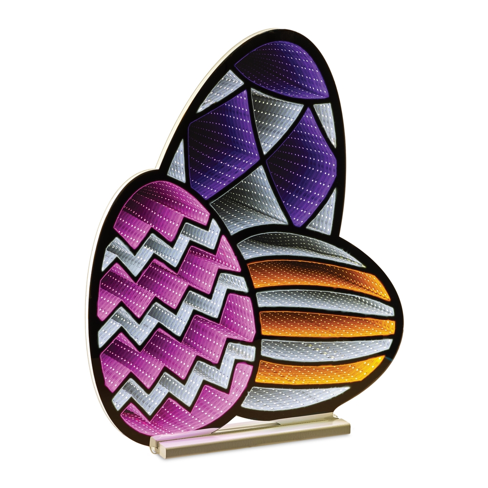 EKKOLIGHT® Triple Easter Egg LED Infinity Light Display with UL Plug - 23.5" Acrylic Easter Decoration 53585DS