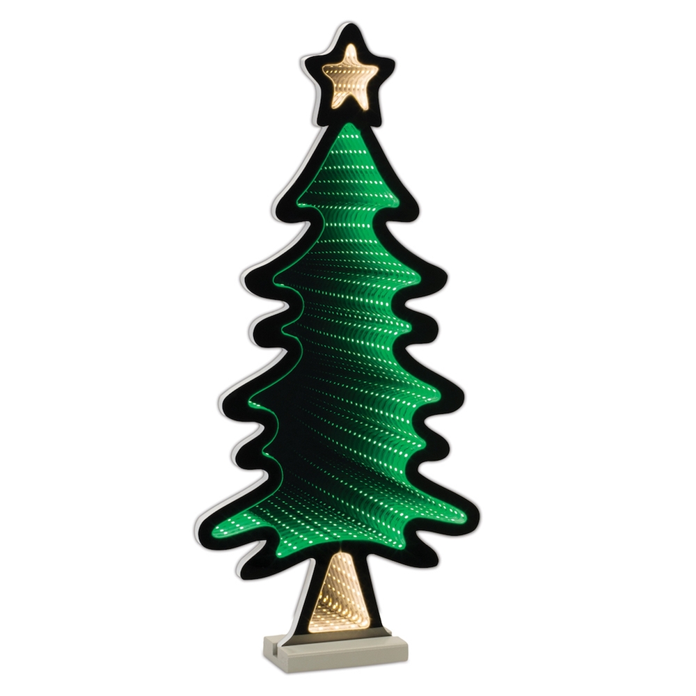 EKKOLIGHT® Christmas Tree with Star LED Infinity Light Display with UL Plug - 25" Acrylic Holiday Decoration 90047DS