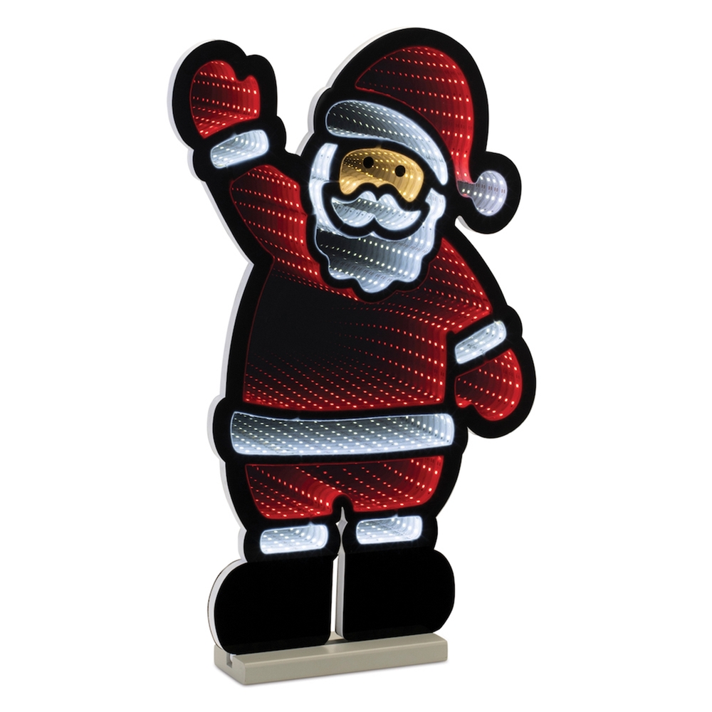 EKKOLIGHT® Santa Claus LED Infinity Light Display with UL Plug - 22.5" Acrylic Christmas Decoration 90051DS