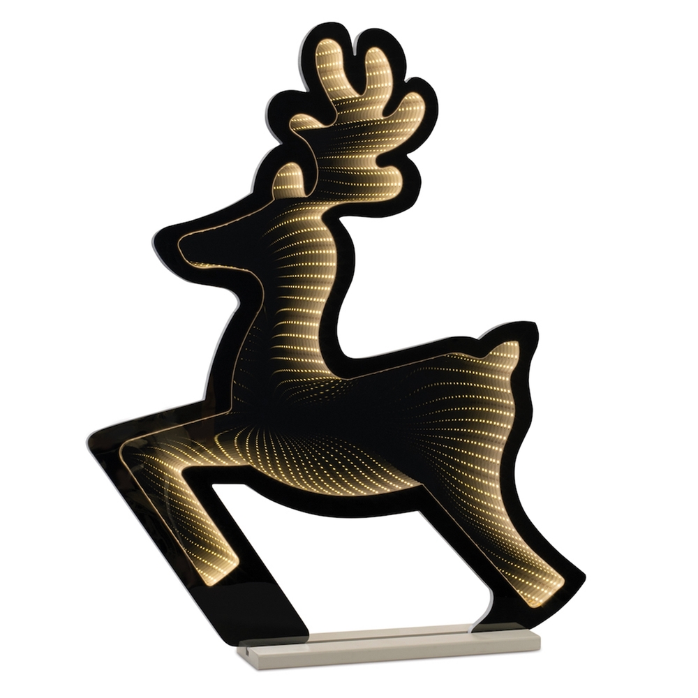 EKKOLIGHT® Deer LED Infinity Light Display with UL Plug - 26.5" L x 32.5" H Acrylic Christmas Decoration 90056DS