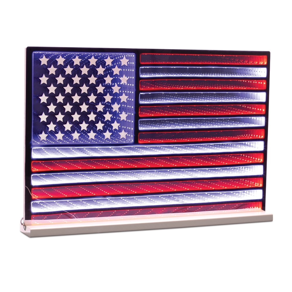 EKKOLIGHT® American Flag 23" x 15.5" LED Infinity Light Acrylic Plug-In Display 92900DS