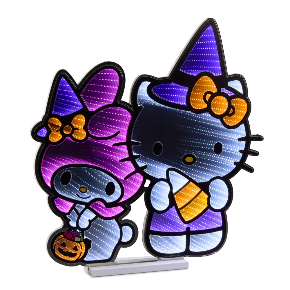 EKKOLIGHT® Hello Kitty and Friend with Candy Corn LED Infinity Light Display with UL Plug - 24" Halloween Acrylic Decoration 99002DS
