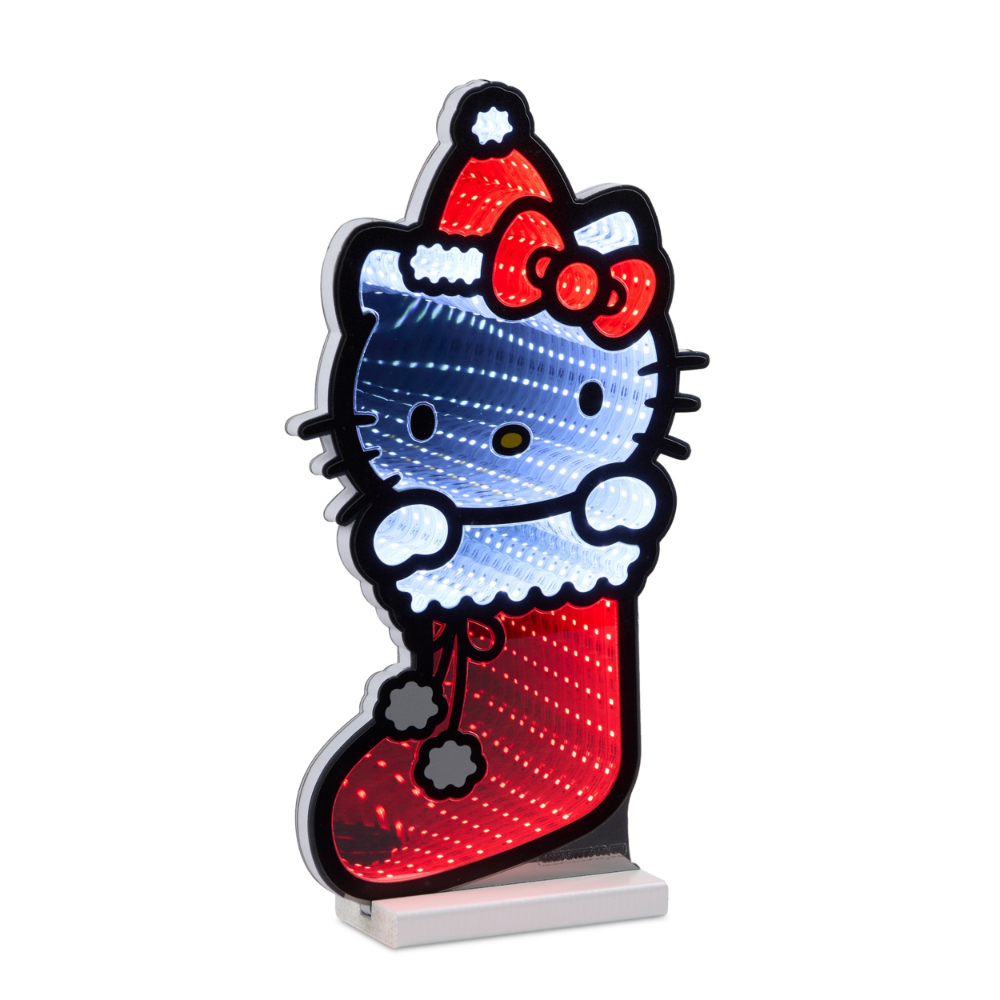 EKKOLIGHT® Hello Kitty Stocking LED Infinity Light Display with UL Plug - 16" Acrylic Christmas Decoration 99003DS