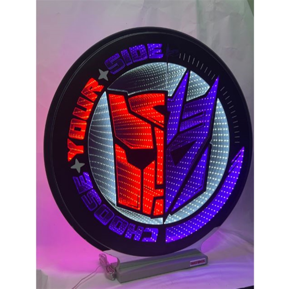 EKKOLIGHT® Hasbro Transformers Choose Your Side 24" LED Infinity Light Acrylic Plug-In Display 99098DS