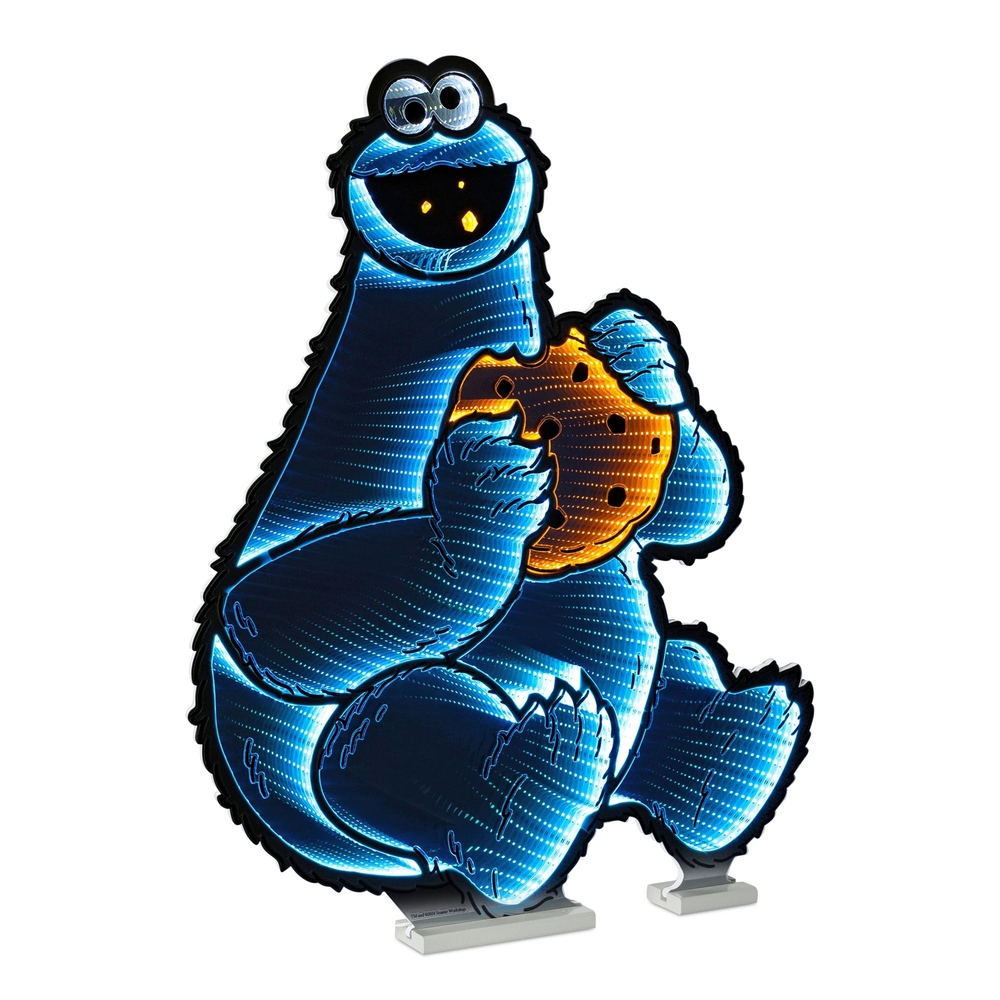 EKKOLIGHT® Sesame Street Cookie Monster LED Infinity Light Display with UL Plug - 35" Acrylic Decoration 99154DS