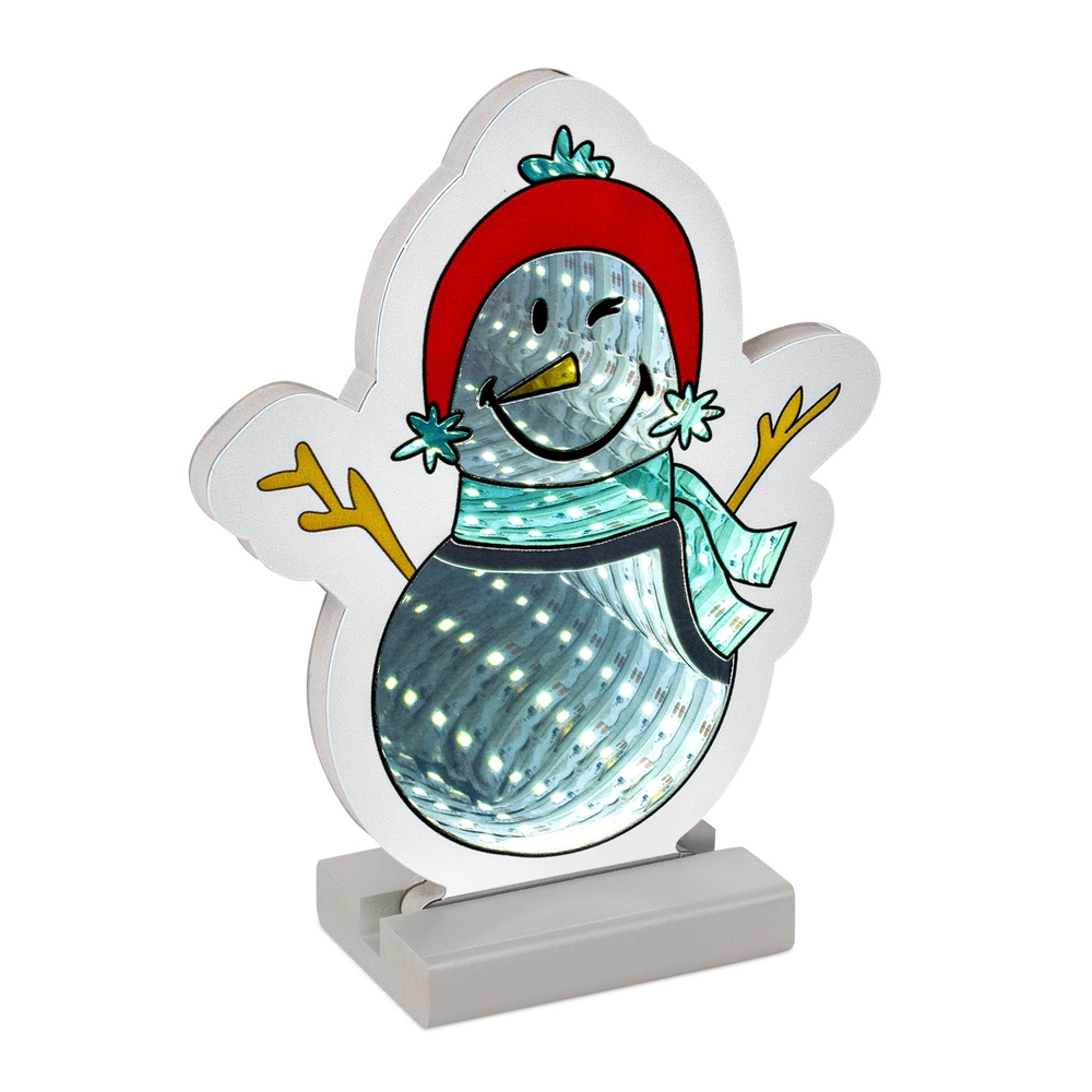 EKKOLIGHT® SmileyWorld® Snowman 8.75" LED Infinity Light Acrylic Battery or USB Decor 99200DS