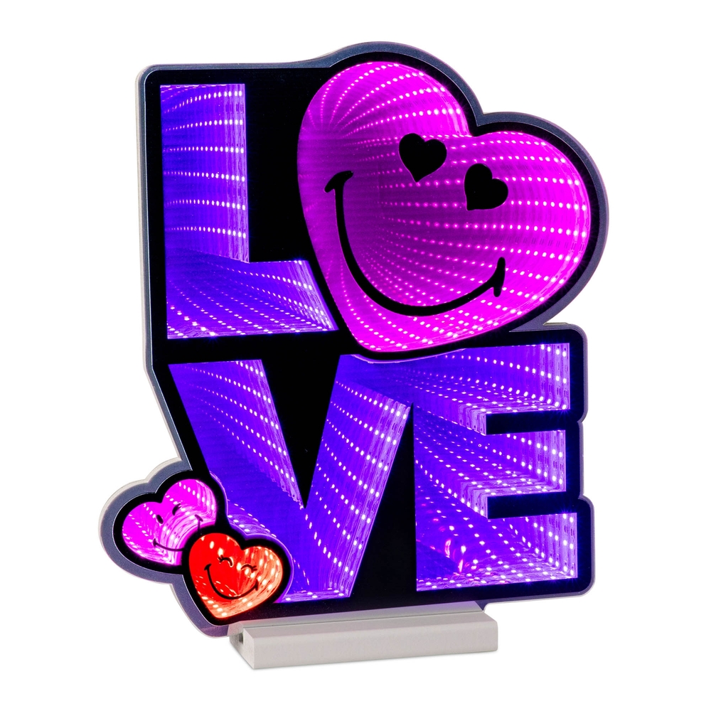 EKKOLIGHT® SmileyWorld® Love Square 14.5" LED Infinity Light Acrylic Plug-In Decor 99217DS
