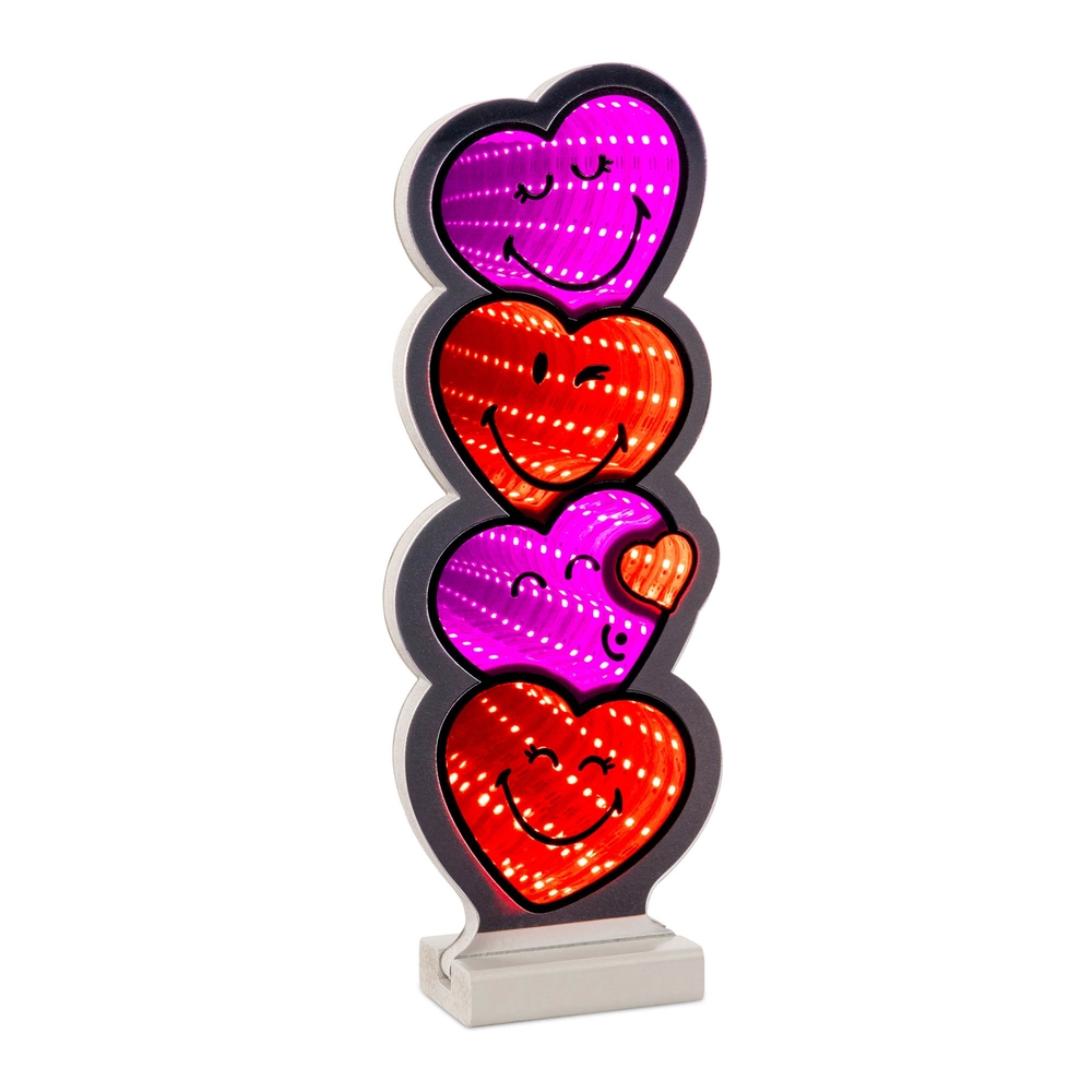 EKKOLIGHT® SmileyWorld® Heart Stack 12" LED Infinity Light Acrylic Plug-In Decor 99218DS