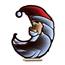 Santa Half Moon Ekkolight LED Christmas Decoration 23.25
