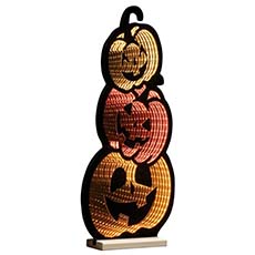 Triple Jack-o-Lantern Ekkolight LED Halloween Decoration 23"H Acrylic UL Plug - 0.34 Cube.ft 53545DS
