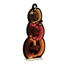 Triple Jack-o-Lantern Ekkolight LED Halloween Decoration 35.5"H Acrylic UL Plug - 0.76 Cube.ft 53546DS