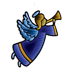 Angel with Horn Ekkolight LED Christmas Decoration 16.5"H Acrylic UL Plug - 0.56 Cube.ft 94329DS