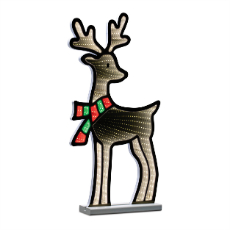Deer with Scarf Ekkolight LED Christmas Decoration 23.25"H Acrylic UL Plug - 0.37 Cube.ft 94331DS