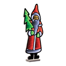 Santa with Pine Tree Ekkolight LED Christmas Decoration 25.25"H Acrylic UL Plug - 0.35 Cube.ft 94334DS