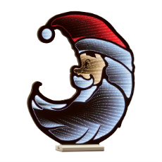 Santa Half Moon Ekkolight LED Christmas Decoration 23.25"H Acrylic UL Plug - 0.57 Cube.ft 95912DS