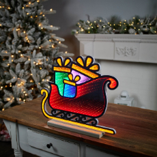 Santa's Sleigh Ekkolight LED Christmas Decoration 17"L Acrylic UL Plug - 0.32 Cube.ft 95915DS