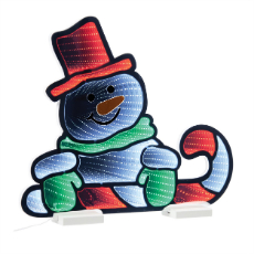 Snowman Candy Cane Ekkolight LED Christmas Decoration 21"L Acrylic UL Plug - 0.47 Cube.ft 95946DS