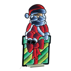 Santa on Package Ekkolight LED Christmas Decoration 45.75"H Acrylic UL Plug - 1.46 Cube.ft 95948DS