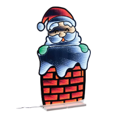 Santa in Chimney Ekkolight LED Christmas Decoration 35"H Acrylic UL Plug - 1 Cube.ft 95950DS