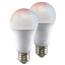 Satco Starfish A19 Smart LED Bulbs - 10W, RGB & Tunable White, 800 Lumens, 120V, 2-Pack S11275