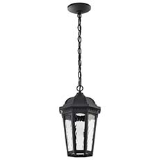 Satco East River Collection 1-Light Smart LED Outdoor Hanging Fixture - Starfish RGBTW, CCT Selectable, Matte Black, Clear Water Glass 62-5944