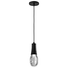 Satco Starfish Lacey 4" Smart LED Pendant - RGB & Tunable White, Matte Black with K9 Bubble Crystal 62-6002