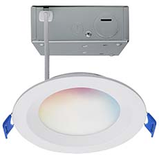 Satco Starfish 4" Smart LED Direct Wire Regressed Baffle Downlight - 9W, RGB & Tunable White, 90 CRI, 120V, White Finish S11564