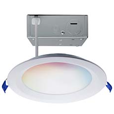 Satco Starfish 6" Smart LED Direct Wire Regressed Baffle Downlight - 12W, RGB & Tunable White, 90 CRI, 120V, White Finish S11566