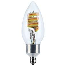 Satco Starfish B11 Smart LED Bulb - 4W, RGB & Tunable White (2700K-5000K), Clear, 120V, Candelabra Base S11242