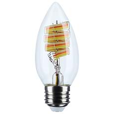 Satco Starfish B11 Smart LED Bulb - 4W, RGB & Tunable White (2700K-5000K), Clear, 120V, Medium Base S11243