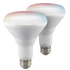 Satco Starfish BR30 Smart LED Bulbs - 9.5W, RGB & Tunable White, 800 Lumens, 120V, 2-Pack S11256