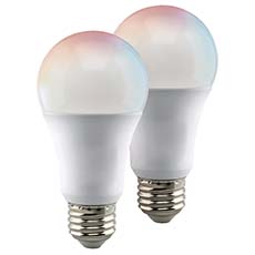 Satco Starfish A19 Smart LED Bulbs - 10W, RGB & Tunable White, 800 Lumens, 120V, 2-Pack S11275