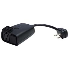 Satco 15A Starfish Smart Outdoor Dual Plug-In Outlet - Black S11281