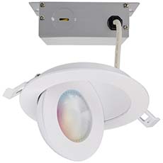 Satco Starfish 4" Smart LED Gimbaled Downlight - 9W, RGB & Tunable White, 650 Lumens, 120-277V, White Finish S11293