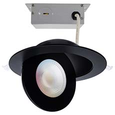 Satco Starfish 6" Smart LED Gimbaled Downlight - 15W, RGB & Tunable White, 1200 Lumens, 120-277V, Black Finish S11296