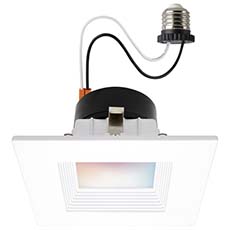 Satco Starfish 4" Smart LED Retrofit Downlight - 10.5W, RGB & Tunable White, 90 CRI, 120V, White Finish, Square S11569
