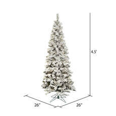 Flocked Pacific Pencil Artificial Christmas Tree, Unlit - 4.5' VM-A100345