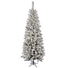 Flocked Pacific Artificial Christmas Tree, Multi-Colored LED Lights - 5.5' VM-A100357LED