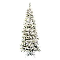 Flocked Pacific Pencil Artificial Christmas Tree - 6.5' x 32" VM-A100365