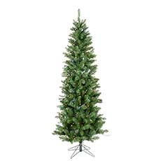 Salem Pencil Pine Artificial Christmas Tree, 400-Colored LED Dura-lit Lights - 7.5' VM-A103077LED