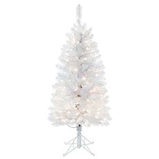White Salem Pencil Pine Artificial Christmas Tree, Warm White LED Lights - 4.5' VM-A103246LED
