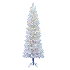 Sparkle White Spruce Pencil Artificial Christmas Tree, Multi-Colored LED Lights - 5' VM-A104052LED