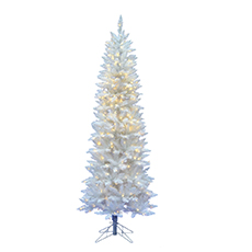 Sparkle White Spruce Pencil Artificial Christmas Tree, Warm White LED Lights - 6' VM-A104061LED