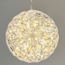 6" Hanging LED Crystal Ball 30LT - Warm White VM-106601