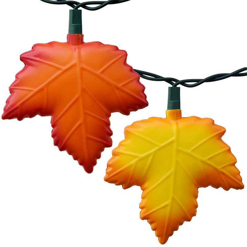 LED Fall Harvest Leaf String Lights – 10 Lights – 12' Length HB-1674LED