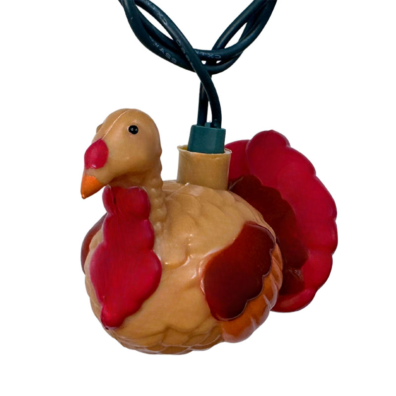 LED Thanksgiving Turkey String Lights – Kentucky Tom – 10 Lights – 12' Length HB-1668LED