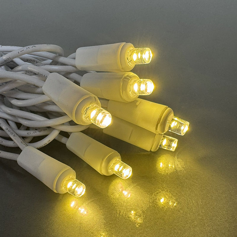 LED Clear Replacement Light Strand – White Wire – 10 Lights – 10' Length HB-LED10W